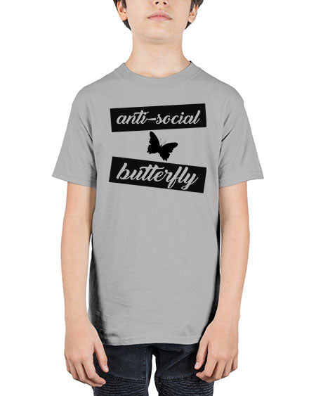 anti social butterfly - butterfly - Youth Tee Unisex