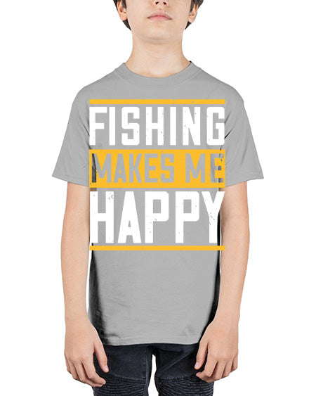be happy and go for fishing 66# - shark-fish - Youth Tee Unisex