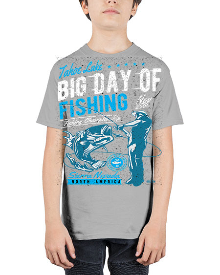 big day of fishing cs 65# - shark-fish - Youth Tee Unisex