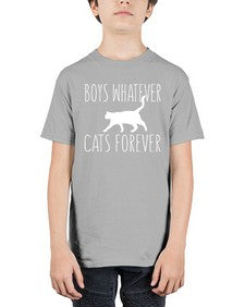 boys whatever cats forever - cats - Youth Tee Unisex