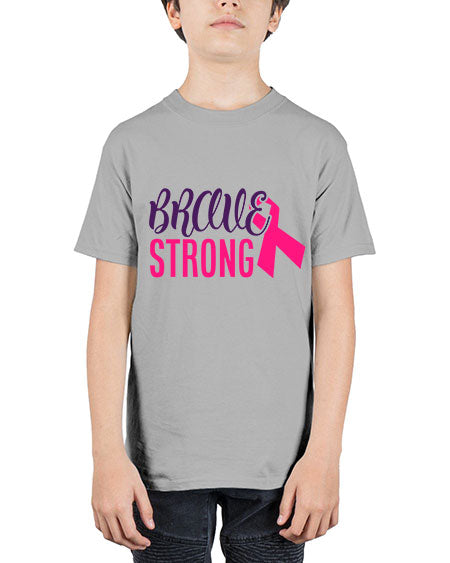 brave strong Style 15# - breast cancer - Youth Tee Unisex