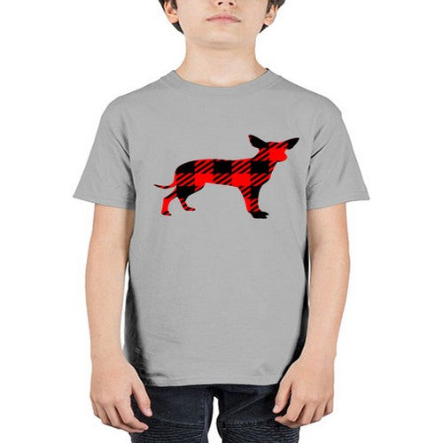 buffalo plaid pointed ear dog 64# - dogs - Youth Tee Unisex
