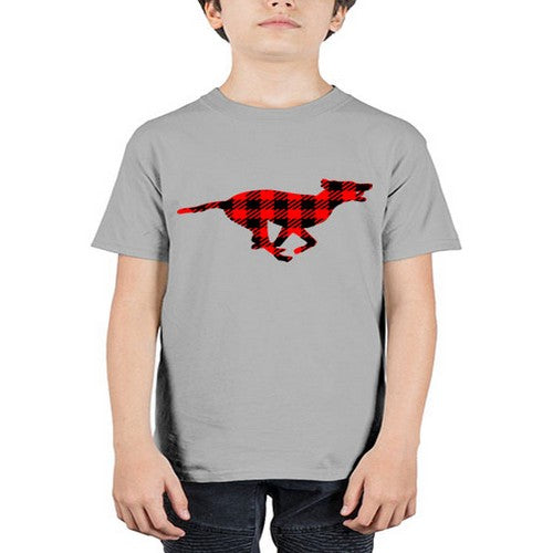 buffalo plaid running dog 65# - dogs - Youth Tee Unisex