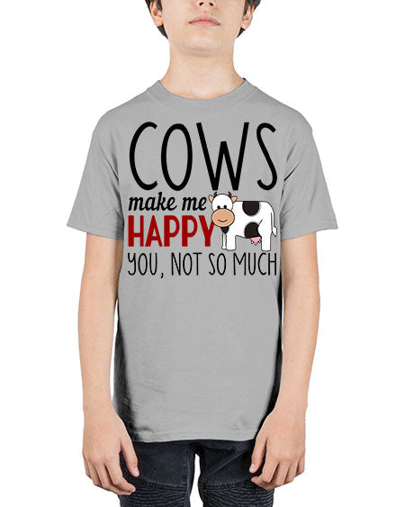 cows make me happy you not so much - cow - Youth Tee Unisex