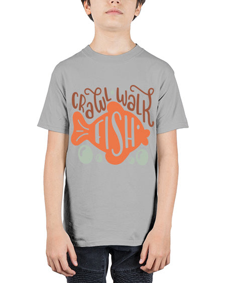 crawl walk fish 63# - shark-fish - Youth Tee Unisex