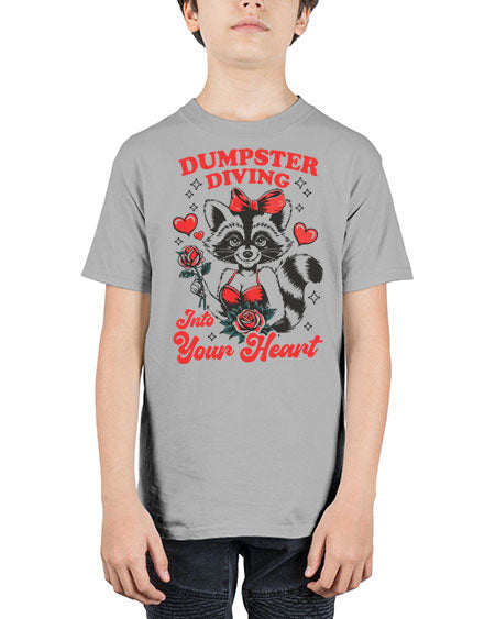dumpster diving into your heart 11# - raccoon - Youth Tee Unisex