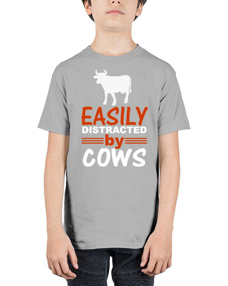 easily distracted by cows Style 4# - cow - Youth Tee Unisex