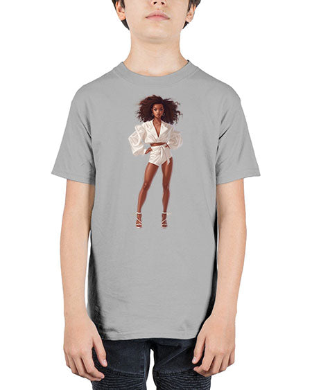 fashion girl in white 82# -  fashion - Youth Tee Unisex