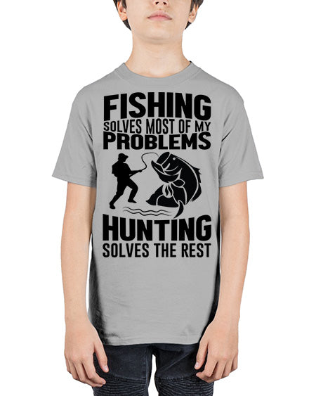 fishing solves 73# - shark-fish - Youth Tee Unisex