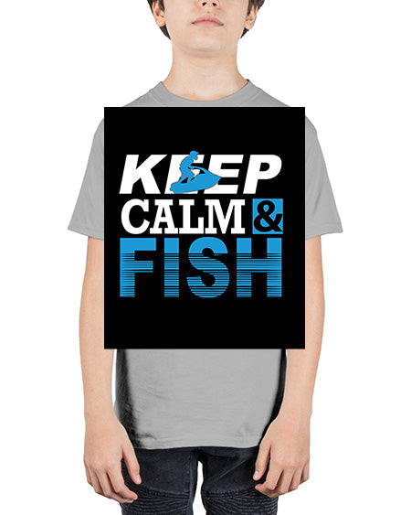 fishing with backround png 18# - shark-fish - Youth Tee Unisex