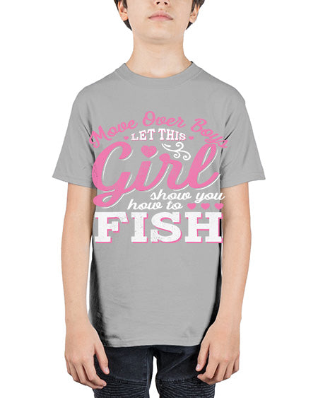 girl fishing 15# - shark-fish - Youth Tee Unisex