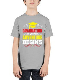 graduation is where adventure beings 226# - graduation - Youth Tee Unisex