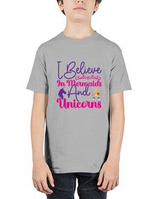 i believe in mermaids and unicorns 171# - unicorn - Youth Tee Unisex