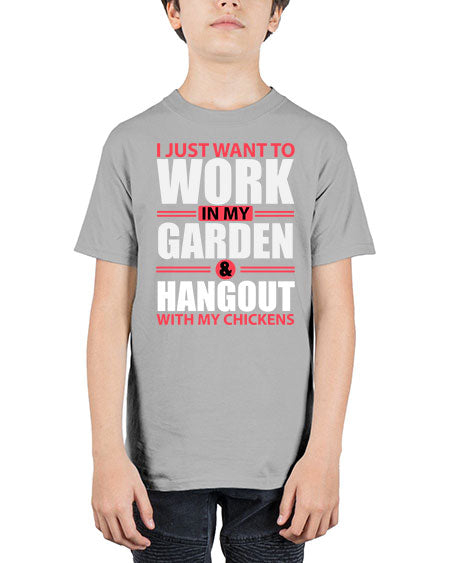 i just want to work in my garden and hang out with my chickens Style 4# - chicken - Youth Tee Unisex