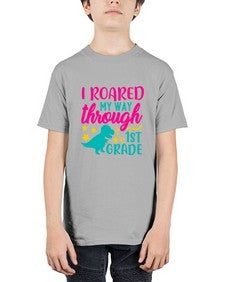i roared my way through first grade 374# - first grade - Youth Tee Unisex