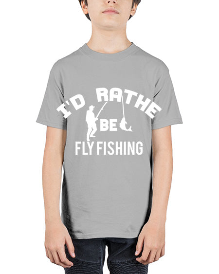 id rather be fly fishing 11# - shark-fish - Youth Tee Unisex