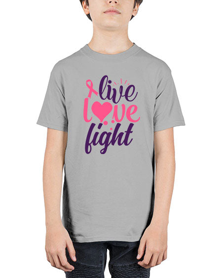 live love fight Style 8# - breast cancer - Youth Tee Unisex