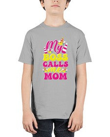 my boss calls me mom 312# - unicorn - Youth Tee Unisex