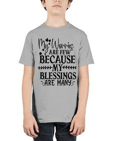 my worries are few because my blessings are many Style 84# - motivation - Youth Tee Unisex
