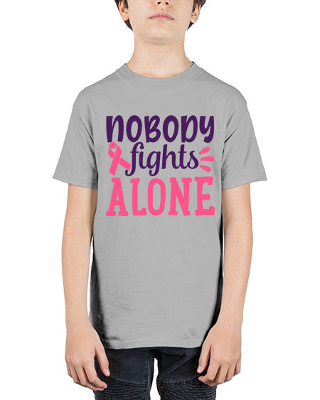 nobody fights alone Style 6# - breast cancer - Youth Tee Unisex