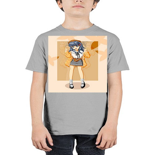of beautiful girl with jacket 132# - anime - Youth Tee Unisex