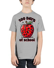 one hundred Days of School Apple 572# - one hundred days - Youth Tee Unisex