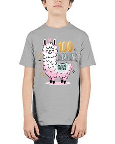 one hundredth Day of School Llama 599# - one hundred days - Youth Tee Unisex