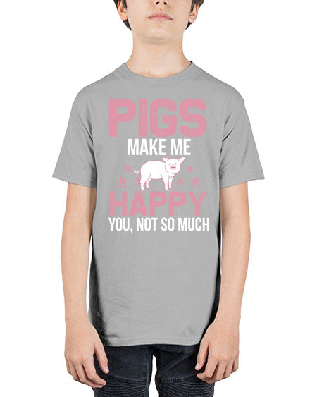 pigs make me happy Style 35# - pig - Youth Tee Unisex