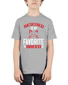 rescued is my favorite breed Style 114# - cats - Youth Tee Unisex