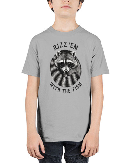 rizzem with the tism 53# - raccoon - Youth Tee Unisex