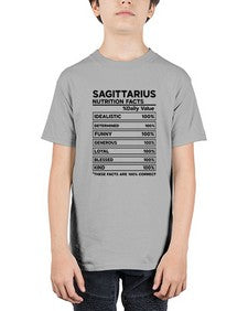 sagittarius Nutrition Facts 400# - sagittarius - Youth Tee Unisex
