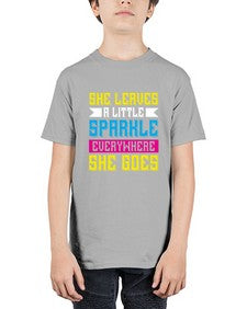 she leaves a little sparkle everywhere she goes 395# - unicorn - Youth Tee Unisex