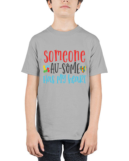 someone ausome has my heart Style 40# - autism - Youth Tee Unisex