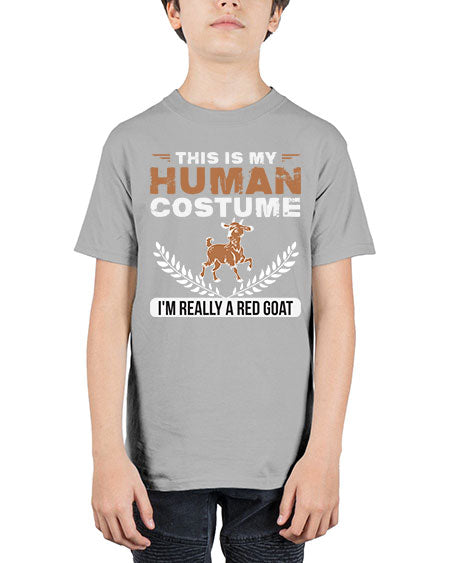 this is my human costume im really a red goat Style 1# - goat - Youth Tee Unisex