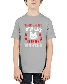 time spend with cat is never wasted Style 120# - cats - Youth Tee Unisex