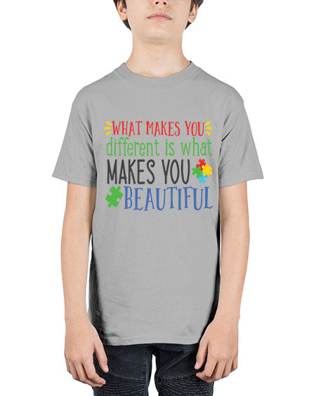 what makes you different is what makes you beautiful Style 3# - autism - Youth Tee Unisex