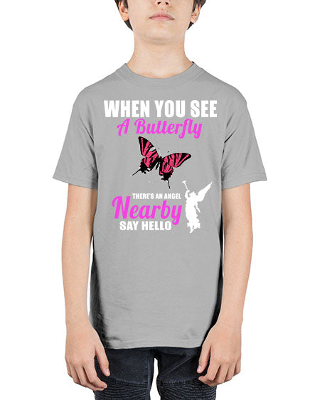 when you see a butterfly - butterfly - Youth Tee Unisex