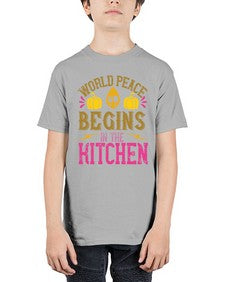 world peace begins in the kitchen 496# - vegan - Youth Tee Unisex