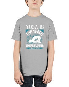 yoga is the space where flower blossoms  627# - yoga - Youth Tee Unisex
