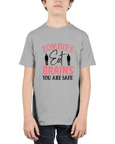 zombies eat brains you are safe 1277# - sassy - Youth Tee Unisex