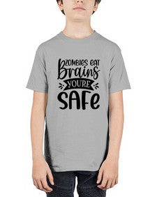 zombies eat brains youre safe 1278# - sassy - Youth Tee Unisex