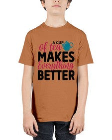 A Cup Of Tea Makes Everything Better 522# - tea - Youth Tee Unisex