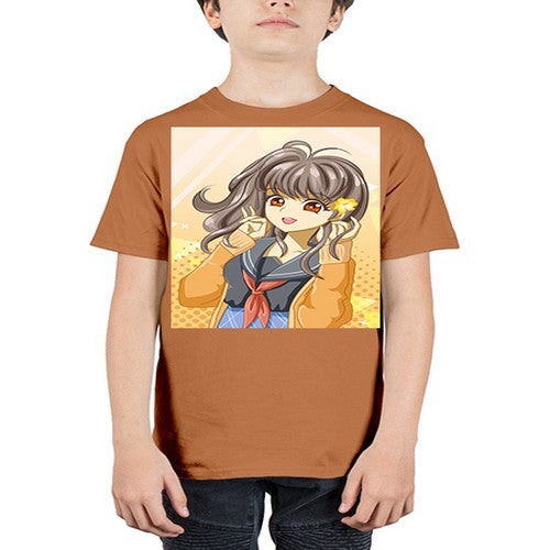 A beautiful and happy girl back to school 90# - anime - Youth Tee Unisex