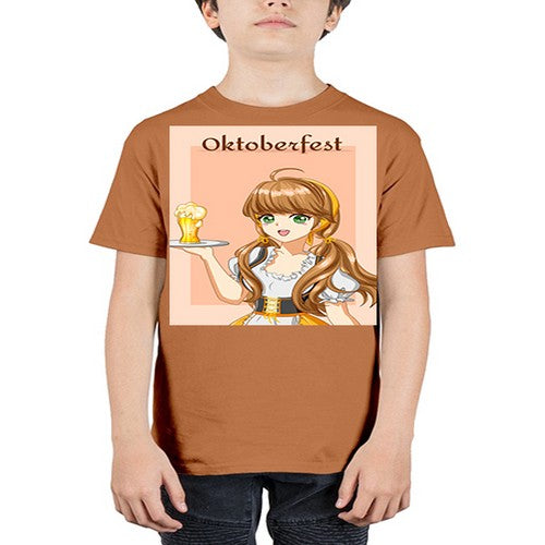 A beautiful girl with beer happy at celebrating the oktoberfest 87# - anime - Youth Tee Unisex