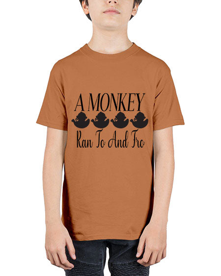 A monkey ran to and  - monkey - Youth Tee Unisex