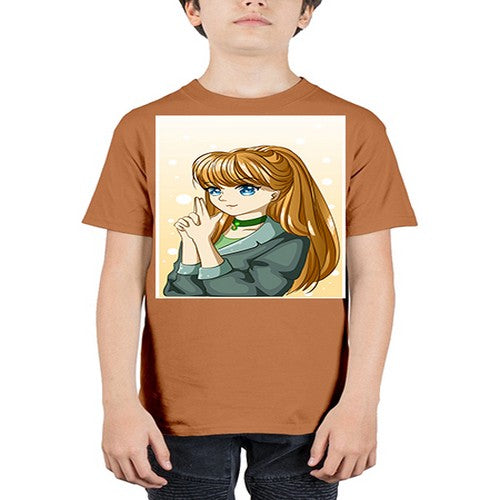 Beautiful and cool girl with long blonde hair 152# - anime - Youth Tee Unisex