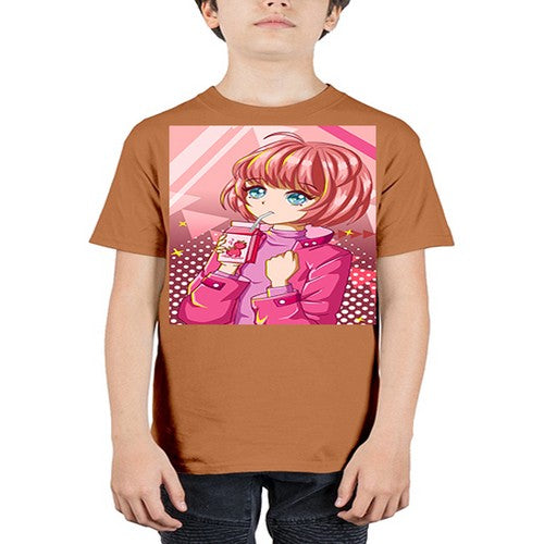 Beautiful and cute girl with strawberry milk 76# - anime - Youth Tee Unisex