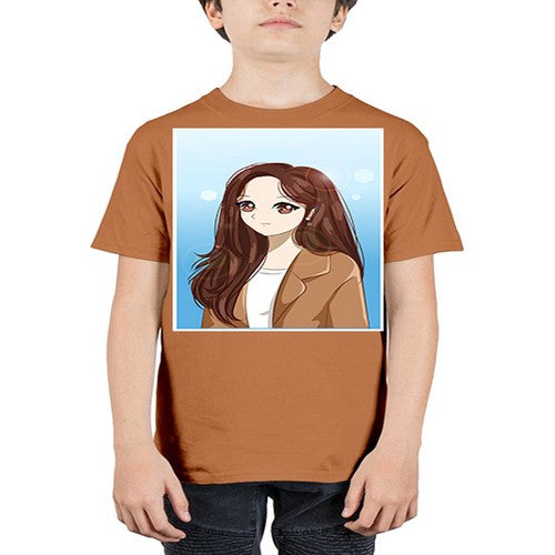 Beautiful and happy girl long hair with suit 94# - anime - Youth Tee Unisex