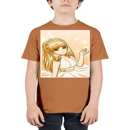 Beautiful and happy princess long yellow hair 24# - anime - Youth Tee Unisex