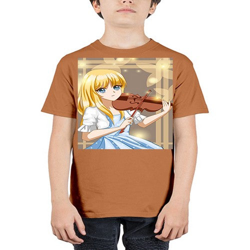 Beautiful girl playing violin 2# - anime - Youth Tee Unisex